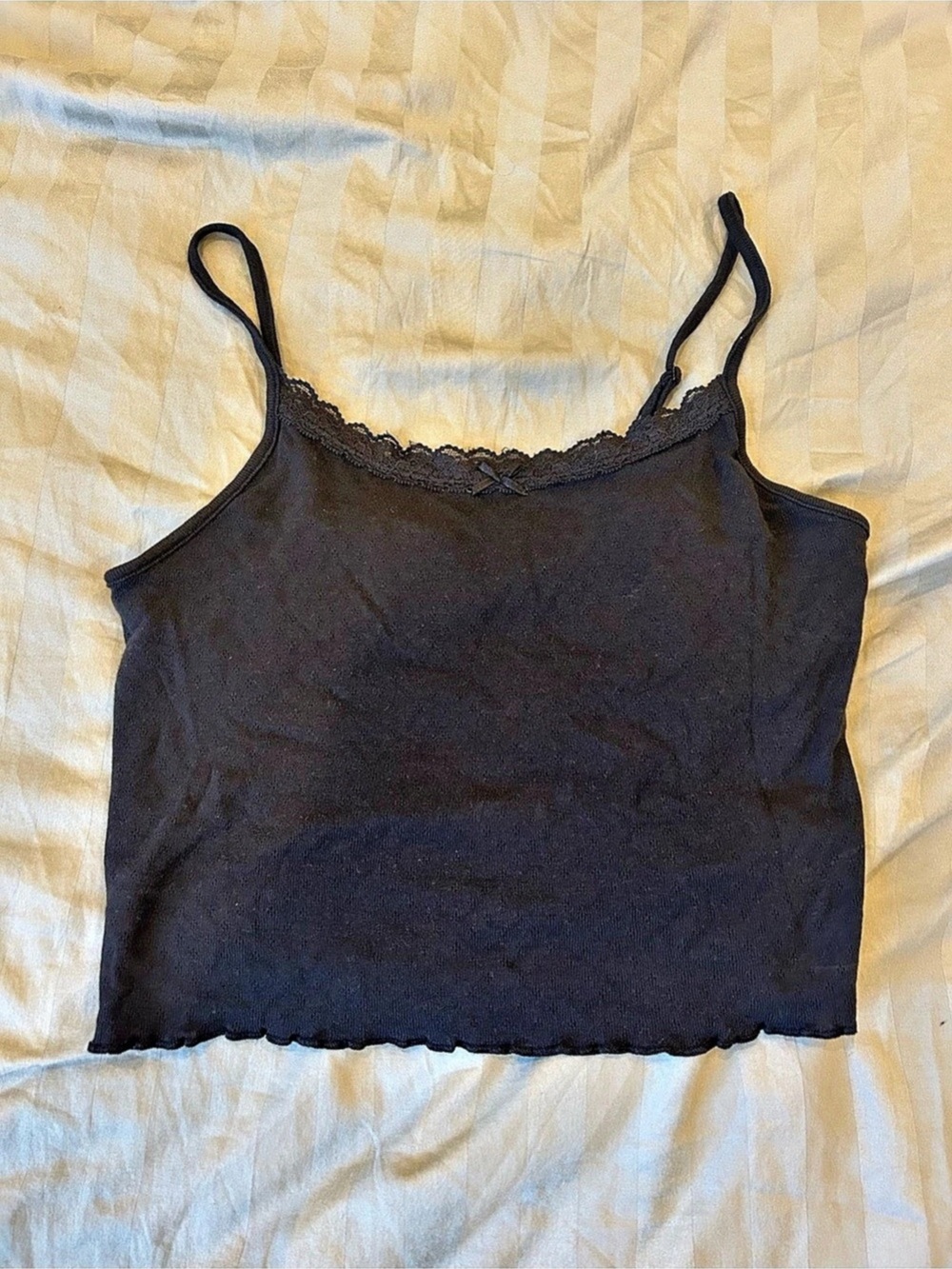 American Eagle AE Lace Trim Cami Black Shapewear Medium